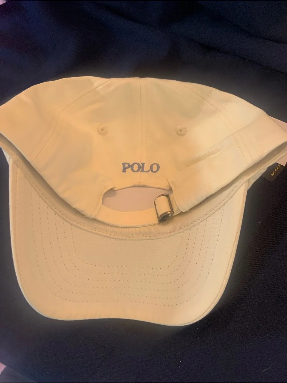 Ralph Lauren Cream Cap with Blue Polo Logo - Picture 13 of 13